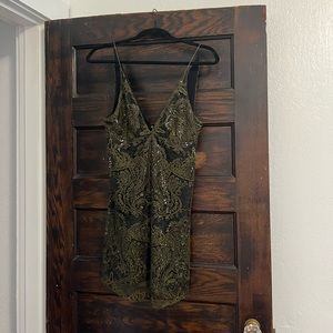 Free People Night Shimmer Dress Emerald Green